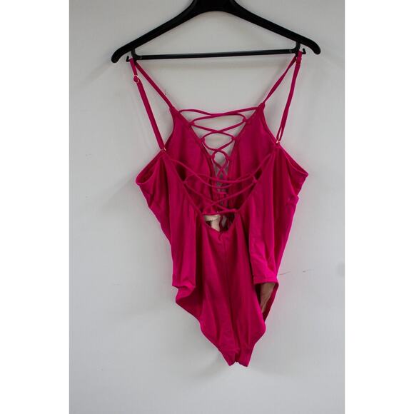 EUC La Blanca One-Piece Swimsuit Strappy Tummy Control Pink Size 16 Retail $119 - Picture 2 of 7
